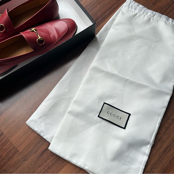 GUCCI JORDAAN LOAFER RED WOMENS SIZE 37.5 - Picture 6 of 8